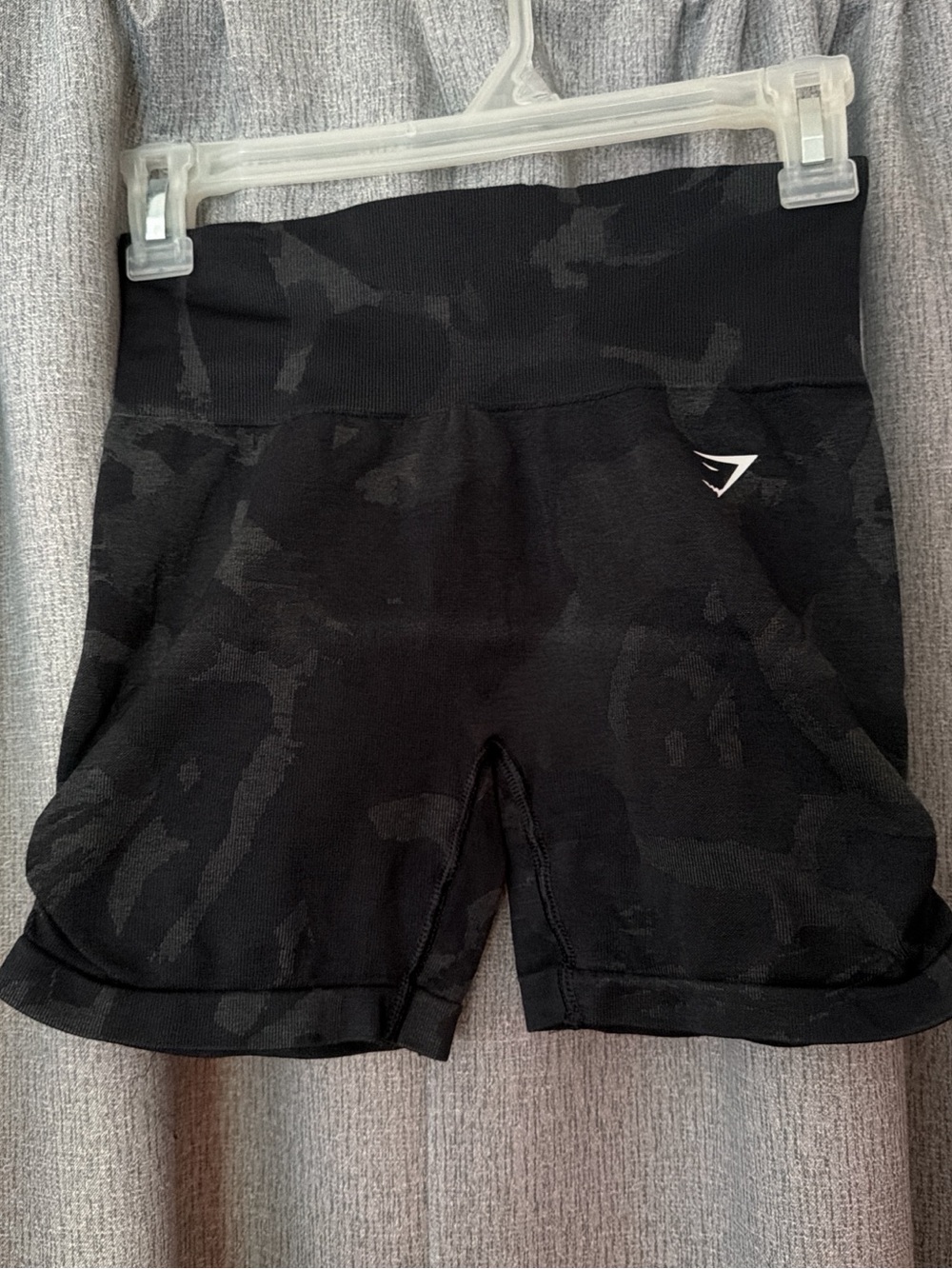 Gymshark Black High-Waist Seamless Camo Bike Shorts